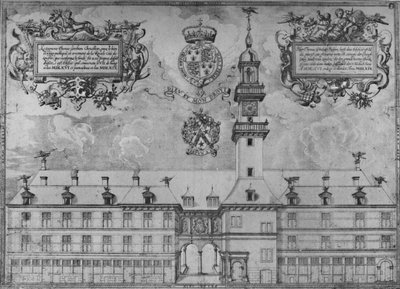 De eerste Royal Exchange in 1569, 16e eeuw, 1928 door Unbekannt