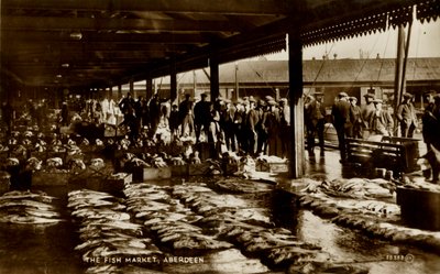 De vismarkt, Aberdeen, eind 19e-begin 20e eeuw door Unbekannt