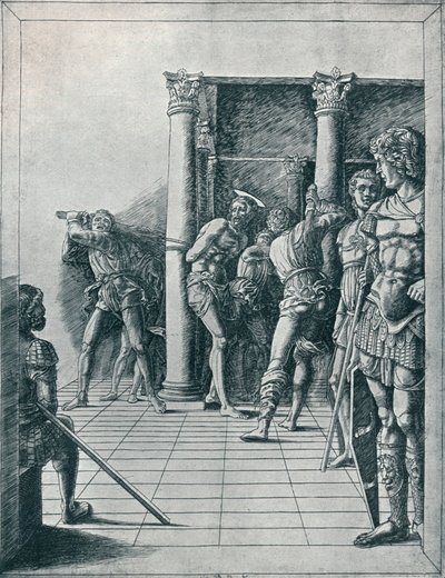 De geseling, met de bestrating door Unbekannt