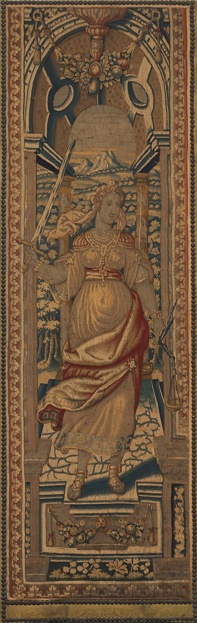 De vier kardinale deugden: Gerechtigheid, ca. 1550-1600 door Unbekannt
