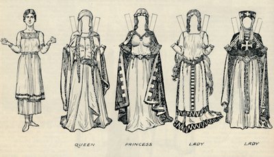 De Galerij van Britse Kostuums: Soorten Kleding in de Vroege Plantagenettijd, c1934 door Unbekannt