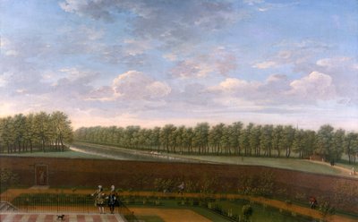 De tuin van nummer 10 Downing Street, ca. 1740 door Unbekannt
