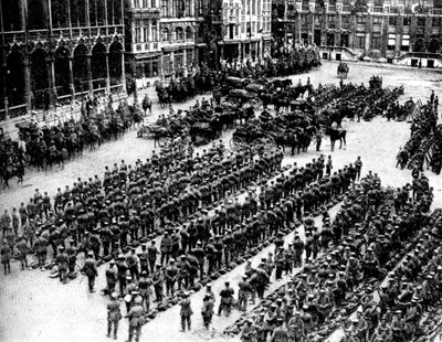 Het Duitse leger in Brussel, Eerste Wereldoorlog, 1914 door Unbekannt