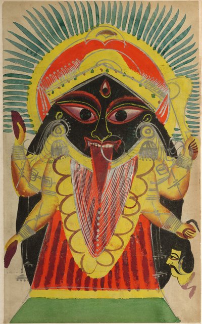 De godin Kali, 1800s door Unbekannt