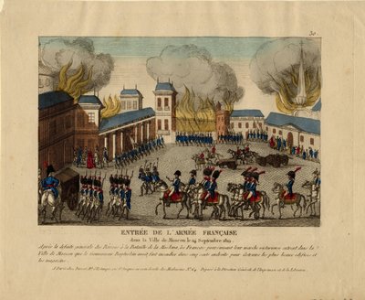 De Grande Armée betreedt de stad Moskou door Unbekannt