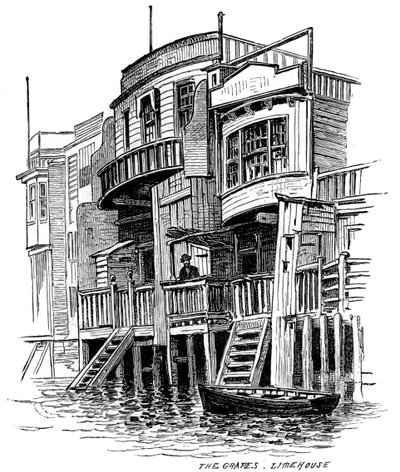 The Grapes pub, Limehouse, Londen, 1887 door Unbekannt