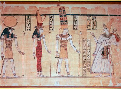 De Grote Harris Papyrus, uit Thebe, Egypte, regering van Ramses IV, ca. 1200 v.Chr. door Unbekannt