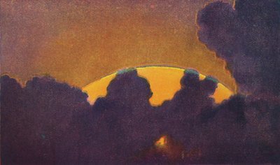 De Groene Flits bij Zonsondergang, Zeldzaamste Prismatische Kleur Gebroken door de Atmosfeer, c1935 door Unbekannt