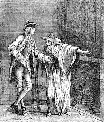 De zigeuner in gesprek met de inspecteur-generaal van Groot-Brittannië, ca. 1753 door Unbekannt
