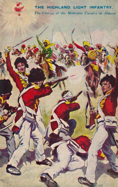 De Highland Light Infantry. De aanval van de Mahratta-cavalerie bij Assaye, 1803, 1939 door Unbekannt