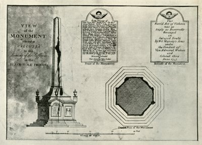 Het Holwell-monument door Unbekannt