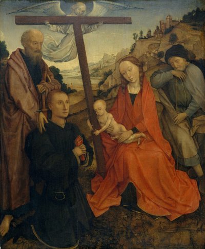 De Heilige Familie met Sint Paulus en een schenker door Unbekannt