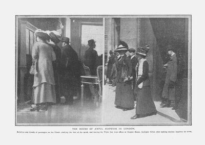 De Uren van Afschuwelijke Spanning in Londen, 20 april 1912 door Unbekannt