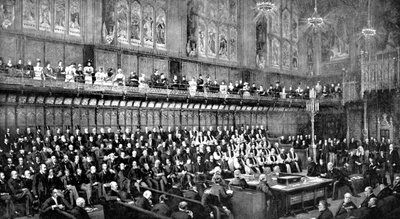 Het Hogerhuis tijdens het Home Rule-debat door Unbekannt