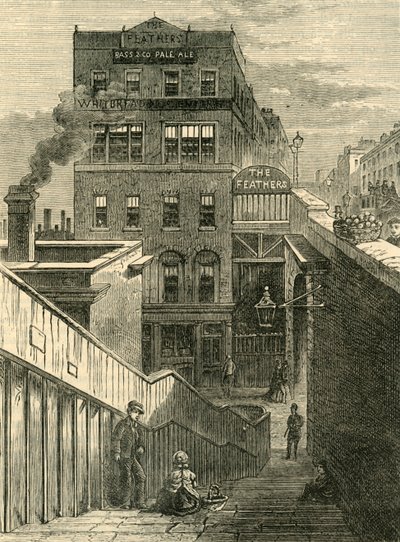 De Huizen in Waterloo Bridge Road, ca. 1878 door Unbekannt