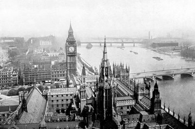Het Parlement, gezien vanaf Victoria Tower, Westminster, Londen, ca. 1905 door Unbekannt