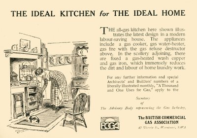 De ideale keuken voor het ideale huis - The British Commercial Gas Association, 1920 door Unbekannt