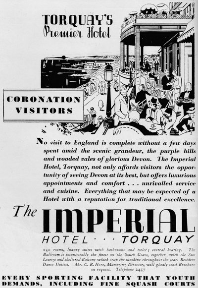 Het Imperial Hotel, Torquay, 1937 door Unbekannt