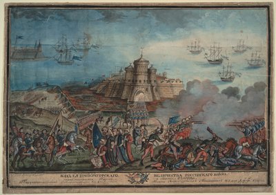 Het keizerlijke Russische leger voor de Turkse haven Ochakov, 1790 door Unbekannt