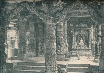 Het interieur van een Jain-tempel op Mount Abu in Rajputana door Unbekannt