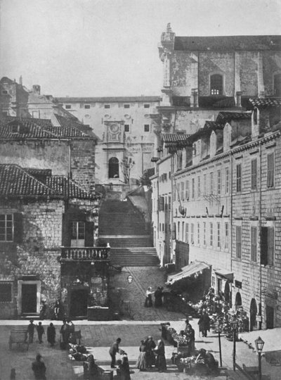 De jezuïetenkerk en het militair hospitaal, Ragusa, 1913 door Unbekannt