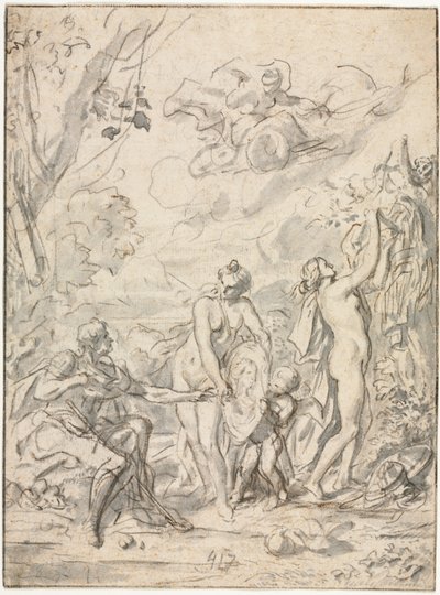 Het oordeel van Parijs, ca. 1740-1750 door Unbekannt
