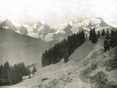 De Jungfrau en haar buren, Zwitserland, 1895 door Unbekannt