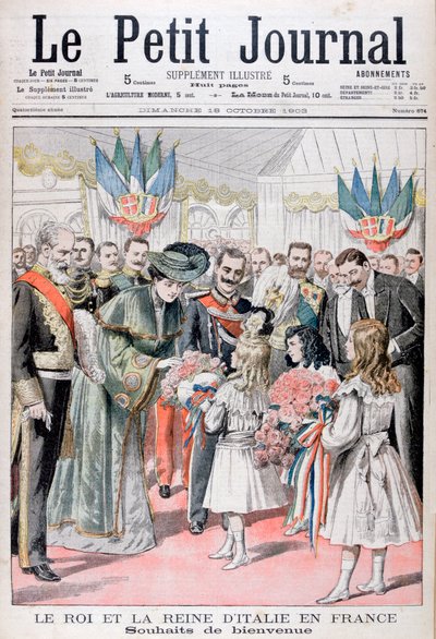 De koning en koningin van Italië in Frankrijk, 1903 door Unbekannt