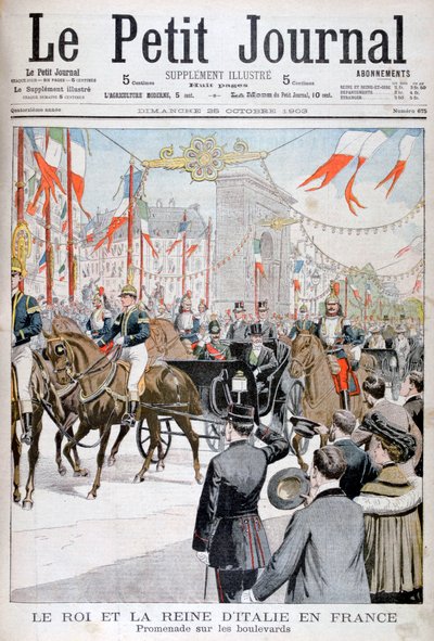 De Koning en Koningin van Italië in Frankrijk, 1903 door Unbekannt