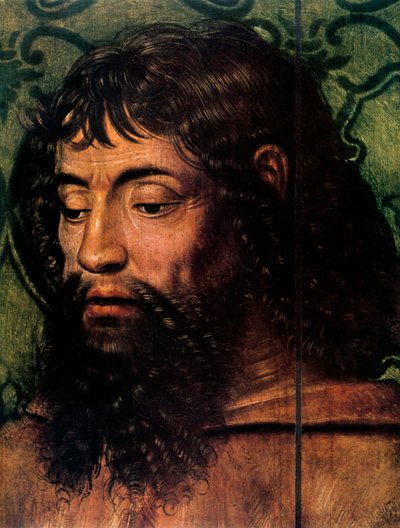 De legende van Sint Lucie, Maagd en Kind met Heiligen (detail) door Unbekannt