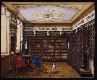 De bibliotheek van Graaf Henryk Ilinsky in Romaniv door Unbekannt