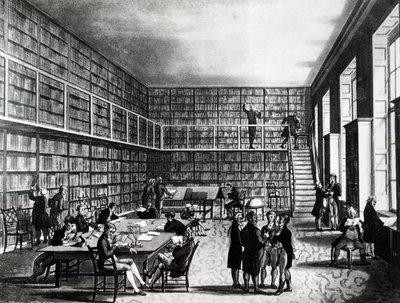 De bibliotheek van de Royal Institution, Albemarle Street door Unbekannt