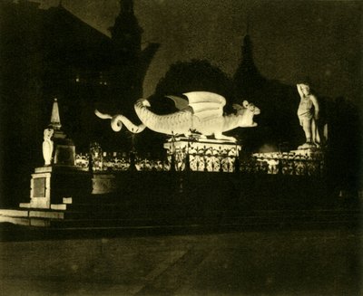 De Lindwurmfontein, Klagenfurt, Oostenrijk, ca. 1935 door Unbekannt
