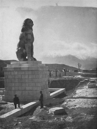 De Leeuw van Chaeronea, de Akropolis en de berg Parnassus, 1913 door Unbekannt