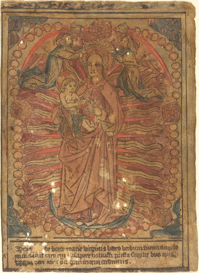 De Madonna en Kind in een Rozenkrans door Unbekannt