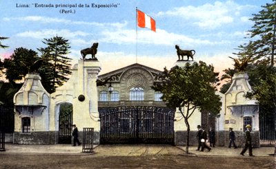 De Hoofdingang van de Tentoonstelling, Lima, Peru, ca. 1900s door Unbekannt