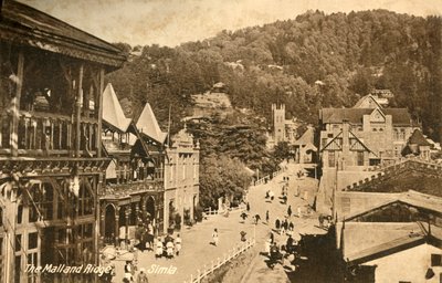 The Mall en Ridge - Simla, ca. 1918-1939 door Unbekannt
