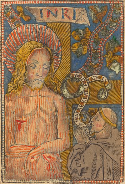 De Man van Smarten met een Franciscaner, 1490-1500 door Unbekannt