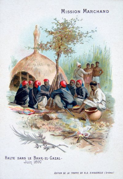 De Marchand-expeditie: rusten in Bahr-el-Gazal, Soedan, juni 1897 door Unbekannt
