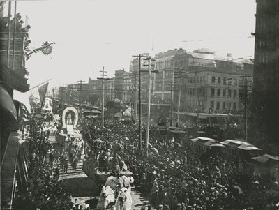 De Mardi Gras parade in Canal Street, New Orleans, VS, 1895 door Unbekannt