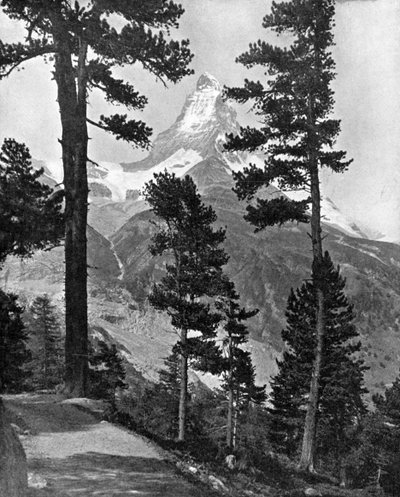 De Matterhorn gezien vanaf het Riffelpad, de Alpen, 20e eeuw door Unbekannt