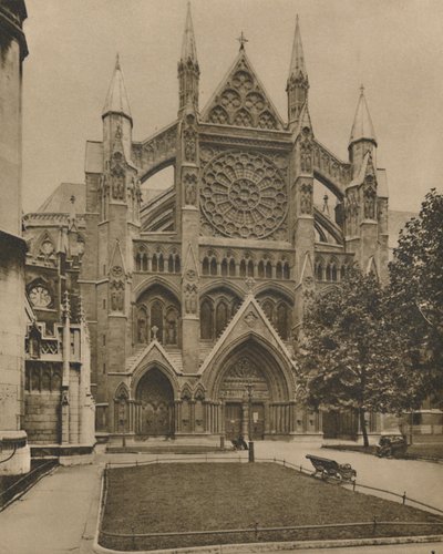 De moderne noordelijke voorkant en de hoofdingang van de abdij, ca. 1935 door Unbekannt