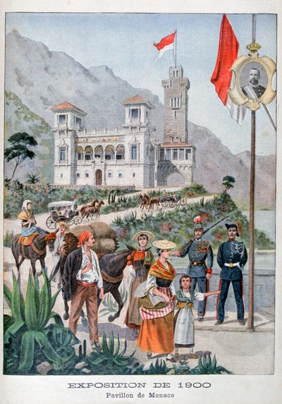 Het Monaco-paviljoen op de Wereldtentoonstelling van 1900, Parijs, 1900 door Unbekannt