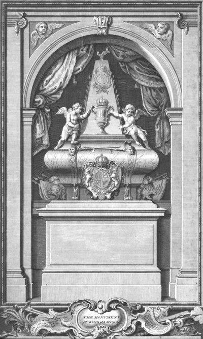 Het monument van koning James II. Opgericht in...Parijs in het jaar 1703., ca. 1753 door Unbekannt