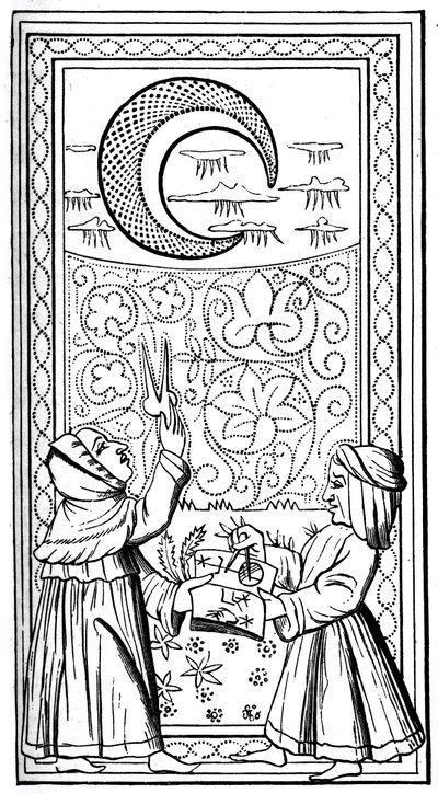 De maan, tarotkaart, 14e eeuw, 1870 door Unbekannt