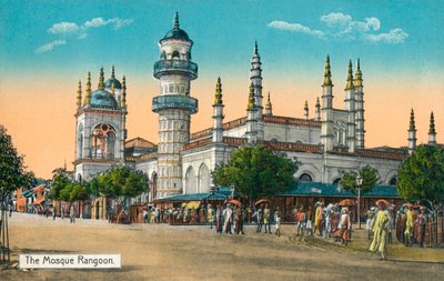 De moskee Rangoon, ca. 1888 door Unbekannt