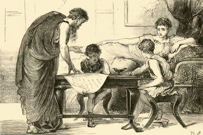 De moeder van de Gracchi, 1890 door Unbekannt
