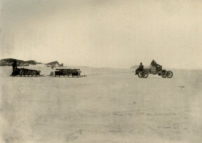 De motor die voorraden sleept voor een depot, 1909 door Unbekannt