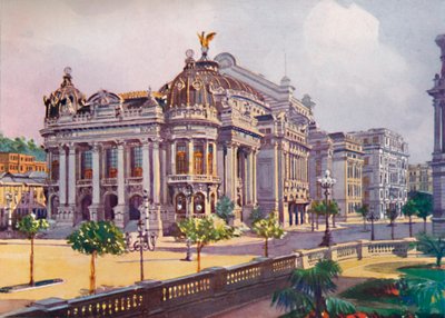 Het Gemeentelijk Theater, Avenida Rio Branco, 1914 door Unbekannt