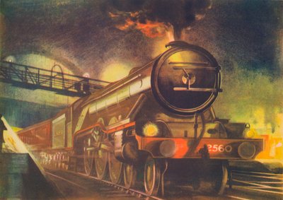 De Night Scotsman, L.N.E.R., vertrekt vanaf Kings Cross door Unbekannt